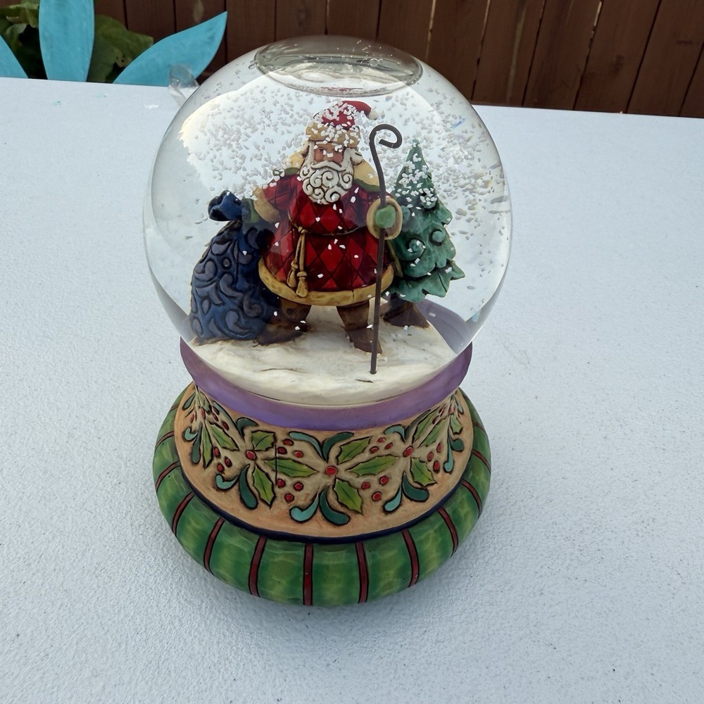 Jim Shore Musical Water Globe Delivering Christmas Joy